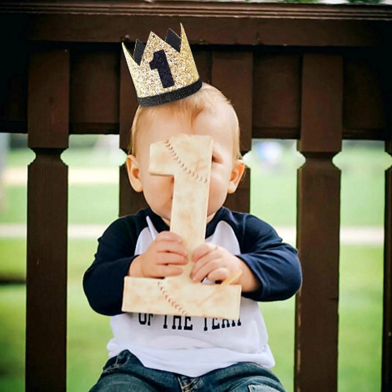 Gimtadienio kepurė, pirmosios gimtadienio šventės kepurė, Gimtadienio karūnos galvos juostos, skirtos berniuko 1-ojo gimtadienio vakarėliui