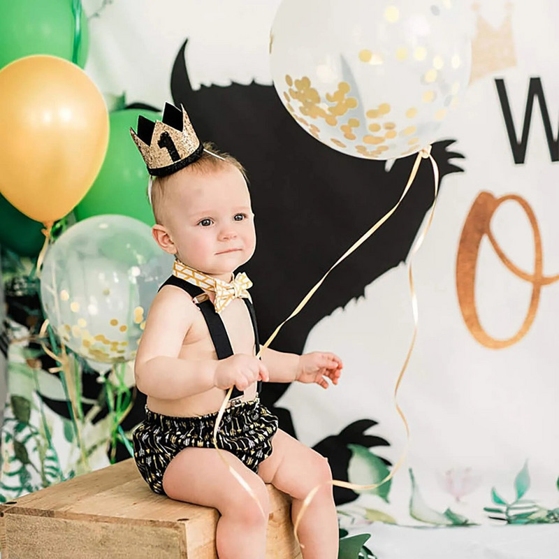 Gimtadienio kepurė, pirmosios gimtadienio šventės kepurė, Gimtadienio karūnos galvos juostos, skirtos berniuko 1-ojo gimtadienio vakarėliui