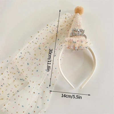 White Crown Daisy Sünnipäevapeomüts Vildist kangast Sünnipäevapeo kaunistustarvikud 1-aastase beebipäeva kingitus fotokabiini rekvisiidid