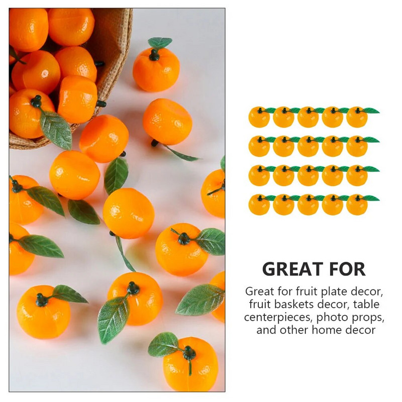 20 kom. Umjetni model narančastog voća Dekoracije od lažnog voća Rekviziti za fotografiranje Simulacija modela naranči PVC ukras za
