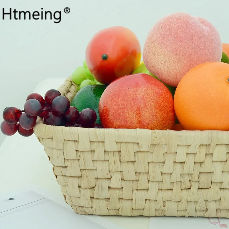 Mākslīgo augļu dekors mājas interjeram Dekoratīvie augļu plastmasas Ābolu citronu persiku apelsīnu fotogrāfijas rekvizīti DIY aksesuāri