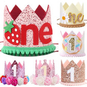 1. sünnipäeva kroonimüts Baby Boy Girl Peapael Numbrikübarad Laste Sünnipäev Baby Shower Peokaunistused Aastapäeva Dekoratsioonimütsid