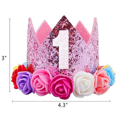 1. sünnipäeva kroonimüts Baby Boy Girl Peapael Numbrikübarad Laste Sünnipäev Baby Shower Peokaunistused Aastapäeva Dekoratsioonimütsid