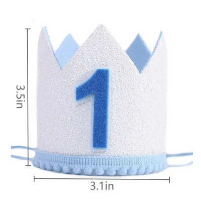 1. sünnipäeva kroonimüts Baby Boy Girl Peapael Numbrikübarad Laste Sünnipäev Baby Shower Peokaunistused Aastapäeva Dekoratsioonimütsid