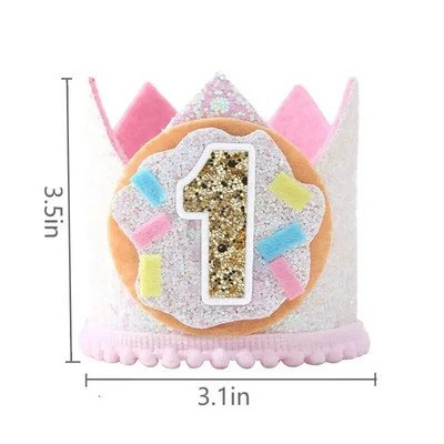 1. sünnipäeva kroonimüts Baby Boy Girl Peapael Numbrikübarad Laste Sünnipäev Baby Shower Peokaunistused Aastapäeva Dekoratsioonimütsid