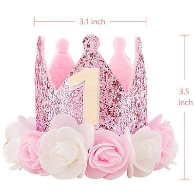 1. sünnipäeva kroonimüts Baby Boy Girl Peapael Numbrikübarad Laste Sünnipäev Baby Shower Peokaunistused Aastapäeva Dekoratsioonimütsid