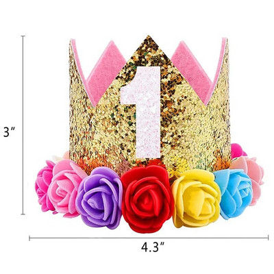 1. sünnipäeva kroonimüts Baby Boy Girl Peapael Numbrikübarad Laste Sünnipäev Baby Shower Peokaunistused Aastapäeva Dekoratsioonimütsid