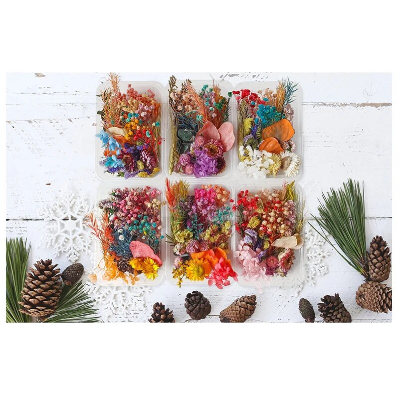 Vegyes természetes virágok mobiltelefon-tok készítéséhez Aromaterápiás kézműves epoxigyanta DIY medál nyaklánc ékszer kézműves új