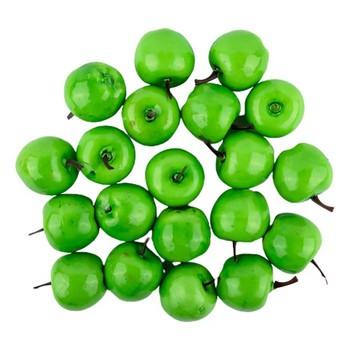 20бр. Изкуствени ябълки Симулация на плодове Пластмасови зелени червени ябълки за домашен декор Декорация на кухненски плот Фотореквизит