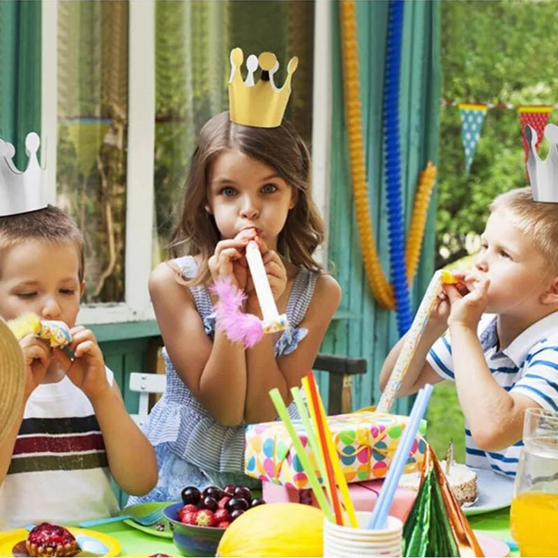 10db Születésnapi Papír Kalapok Herceghercegnő Korona díszítő torta sapka fiús lány parti sapkákhoz
