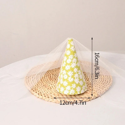 Narodeninová čiapka so sedmokráskou, narodeninová dekorácia, detská narodeninová čiapka, výročná čiapka, kvetinová čiapka pre bábätká, slávnostné párty potreby, doplnky na oslavu