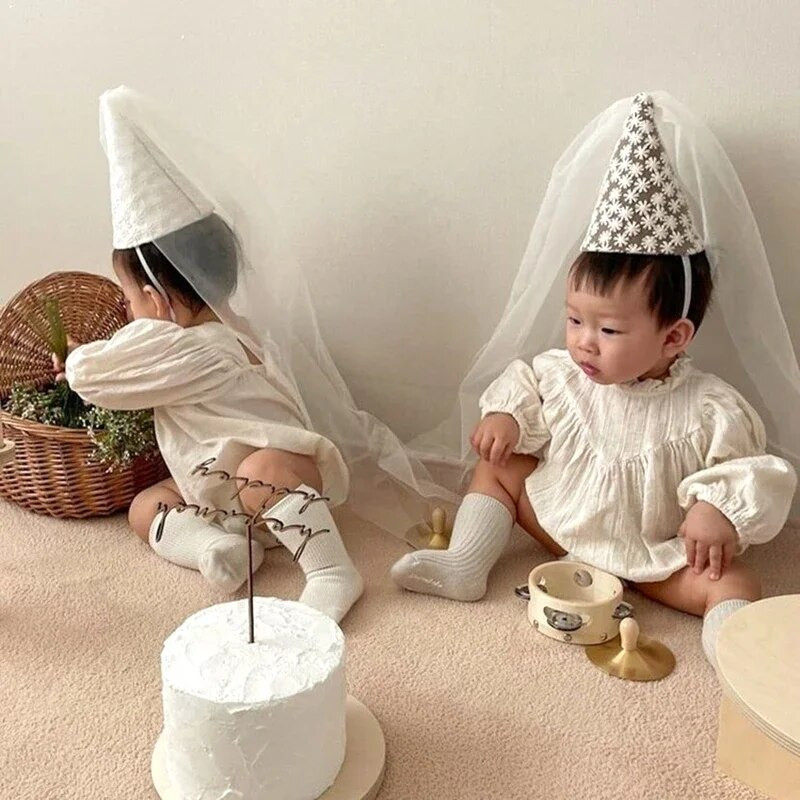 Narodeninová čiapka so sedmokráskou, narodeninová dekorácia, detská narodeninová čiapka, výročná čiapka, kvetinová čiapka pre bábätká, slávnostné párty potreby, doplnky na oslavu