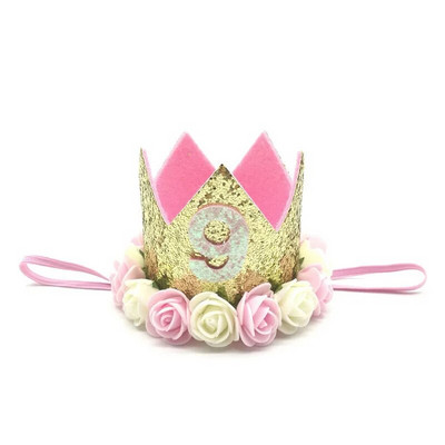 Chicinlife Bebeluş Fata Băiat Unu 1 2 3 4 5 6 7 8 9 Ani Pălărie pentru Aniversare Coroană Bentite Decorare pentru petrecere de aniversare Decorativ pentru păr