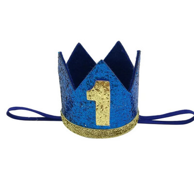 Chicinlife Bebeluş Fata Băiat Unu 1 2 3 4 5 6 7 8 9 Ani Pălărie pentru Aniversare Coroană Bentite Decorare pentru petrecere de aniversare Decorativ pentru păr