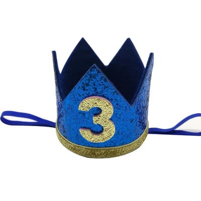 Chicinlife Bebeluş Fata Băiat Unu 1 2 3 4 5 6 7 8 9 Ani Pălărie pentru Aniversare Coroană Bentite Decorare pentru petrecere de aniversare Decorativ pentru păr