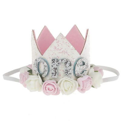 Chicinlife Bebeluş Fata Băiat Unu 1 2 3 4 5 6 7 8 9 Ani Pălărie pentru Aniversare Coroană Bentite Decorare pentru petrecere de aniversare Decorativ pentru păr