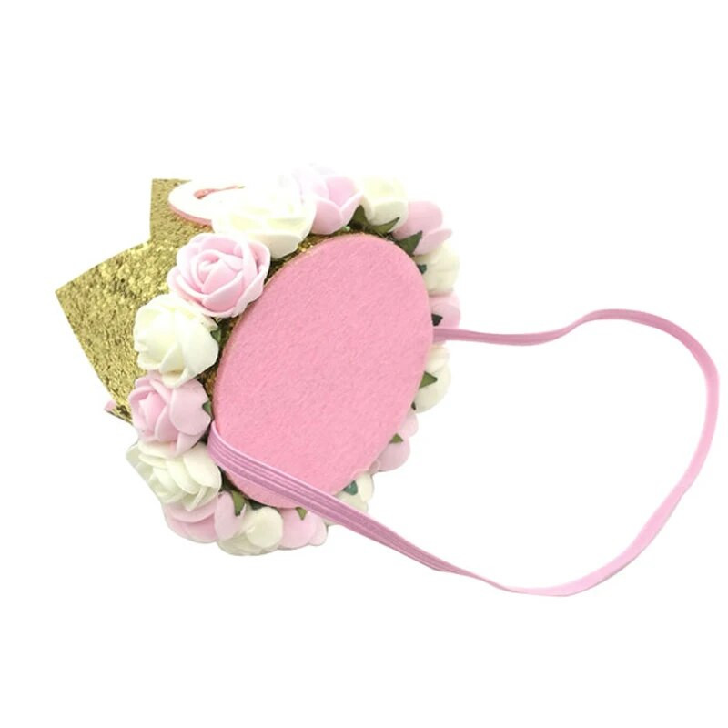 Chicinlife Bebeluş Fata Băiat Unu 1 2 3 4 5 6 7 8 9 Ani Pălărie pentru Aniversare Coroană Bentite Decorare pentru petrecere de aniversare Decorativ pentru păr