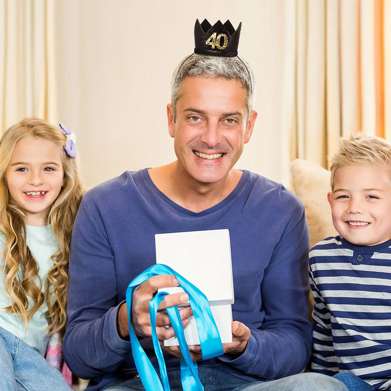 40 metų gimtadienio dovanos moterims Karūnos kepurė Galvos juostos Moteriška plaukų makiažas Gimtadienio vakarėlio dekoravimas Gimtadienio karūnos kepurė