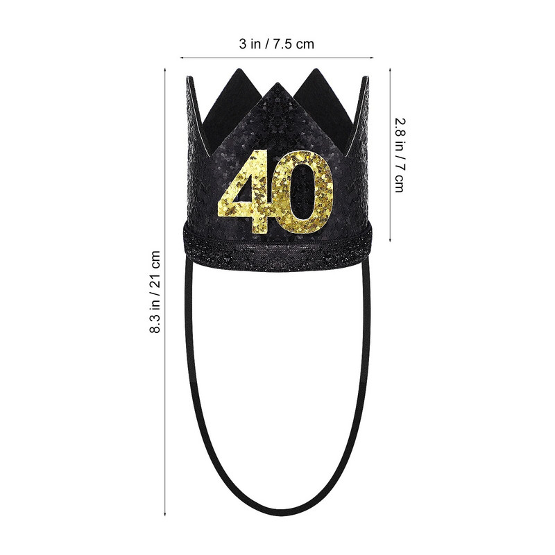 40 metų gimtadienio dovanos moterims Karūnos kepurė Galvos juostos Moteriška plaukų makiažas Gimtadienio vakarėlio dekoravimas Gimtadienio karūnos kepurė