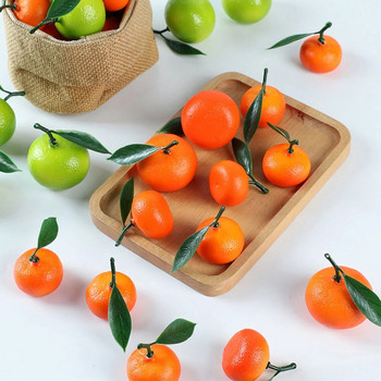 10 τμχ Τεχνητά Φρούτα Πορτοκάλια Αξεσουάρ για Διακόσμηση Μοντέλων Σπιτιού Διακοσμητικά Fake Mandarin Prop Μοντέλα Διακοσμητικά