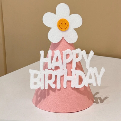 Korėjos veltinio gimtadienio skrybėlė Kūrybiškos „pasidaryk pats“ vainikinės kepurės su virve Mielos vaikų naminių šunų lanko kepuraitės 2022 m. Kalėdų Naujųjų metų dekoras