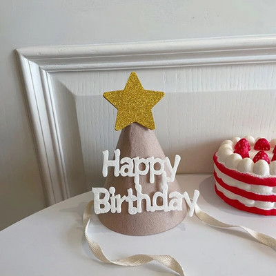 Korėjos veltinio gimtadienio skrybėlė Kūrybiškos „pasidaryk pats“ vainikinės kepurės su virve Mielos vaikų naminių šunų lanko kepuraitės 2022 m. Kalėdų Naujųjų metų dekoras