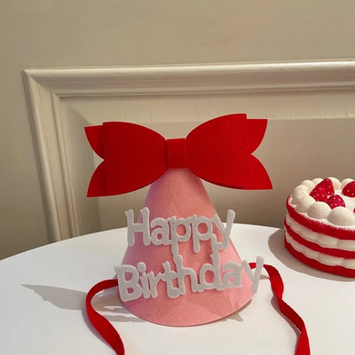 Korėjos veltinio gimtadienio skrybėlė Kūrybiškos „pasidaryk pats“ vainikinės kepurės su virve Mielos vaikų naminių šunų lanko kepuraitės 2022 m. Kalėdų Naujųjų metų dekoras