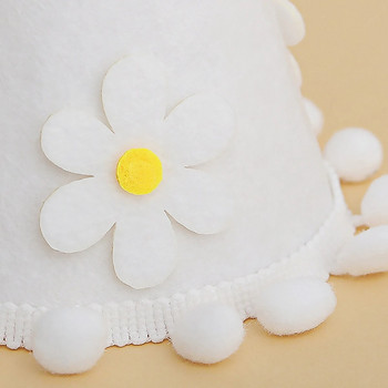 1 ΤΕΜ Μικρό διαφανές κίτρινο καπέλο γενεθλίων μαργαρίτα μη υφασμένο καπέλο φόρεμα πάρτι γενεθλίων χαριτωμένη διακόσμηση λουλουδιών