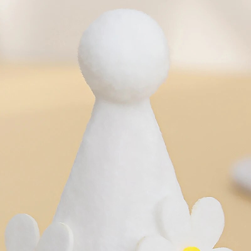 1PC Mali prozirni rođendanski šešir s tratinčicama, netkani šešir za rođendansku zabavu, slatki cvjetni ukras