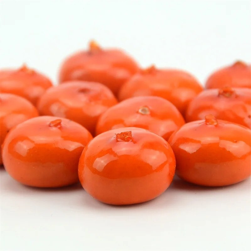 80db Olcsó narancssárga mini mesterséges habgyümölcs otthoni esküvőre karácsonyfadísz barkács Scrapbooking hamis gyümölcsök