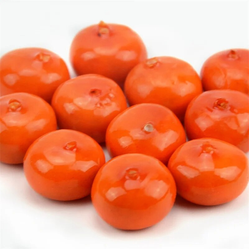 80db Olcsó narancssárga mini mesterséges habgyümölcs otthoni esküvőre karácsonyfadísz barkács Scrapbooking hamis gyümölcsök