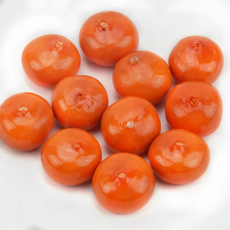 80db Olcsó narancssárga mini mesterséges habgyümölcs otthoni esküvőre karácsonyfadísz barkács Scrapbooking hamis gyümölcsök