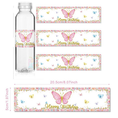 Etichete autocolante pentru sticlă de apă, 6 bucăți, pălărie, șapcă de hârtie pentru copii, decorațiuni pentru petrecerea de aniversare, junglă, sirenă, fluture