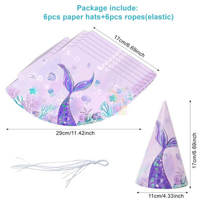 Etichete autocolante pentru sticlă de apă, 6 bucăți, pălărie, șapcă de hârtie pentru copii, decorațiuni pentru petrecerea de aniversare, junglă, sirenă, fluture