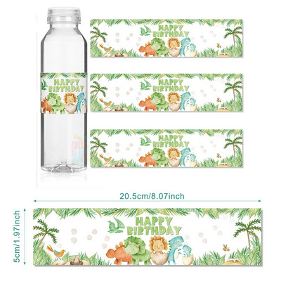 Etichete autocolante pentru sticlă de apă, 6 bucăți, pălărie, șapcă de hârtie pentru copii, decorațiuni pentru petrecerea de aniversare, junglă, sirenă, fluture