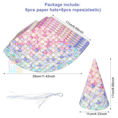 Etichete autocolante pentru sticlă de apă, 6 bucăți, pălărie, șapcă de hârtie pentru copii, decorațiuni pentru petrecerea de aniversare, junglă, sirenă, fluture