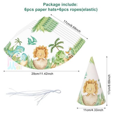 Etichete autocolante pentru sticlă de apă, 6 bucăți, pălărie, șapcă de hârtie pentru copii, decorațiuni pentru petrecerea de aniversare, junglă, sirenă, fluture