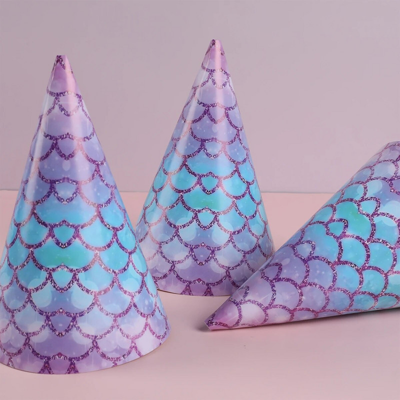 Gimtadienio popierinės kepurės Undinėlės ūkio vakarėlio dekoracijos Vaikų animacinių filmų kepurės su gyvūnais vaikams Džiunglių safario teminio vakarėlio dekoras