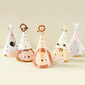 Papierový klobúk s motívom zvierat z džungle, DIY, dekorácia na narodeninovú párty s motívom zvierat z džungle, safari zvierat, detská dekorácia na Deň detí, potreby na detskú oslavu