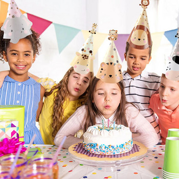 Χάρτινο καπέλο ζούγκλας DIY Ζούγκλα Σαφάρι Ζώο Διακόσμηση πάρτι γενεθλίων για παιδιά Παιδικό ντεκόρ για παιδικό ντους προμήθειες για πάρτι