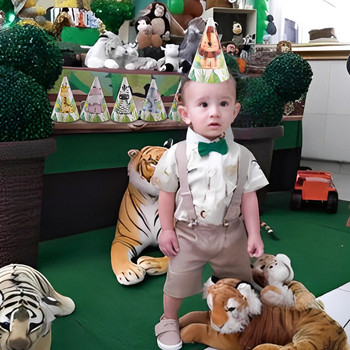 Jungle Animal Paper Hat Направи си сам Jungle Safari Animal Birthday Party Decor Kids Childern\'s Day Decor Baby Shower Party Party Supplies