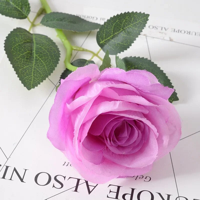 1 vnt. modeliavimo kampo rožė Dirbtinio šilko kampinės rožių gėlės Šilko namų dekoravimo netikros rožių vestuvių vakarėlio gėlės imitacinės gėlės