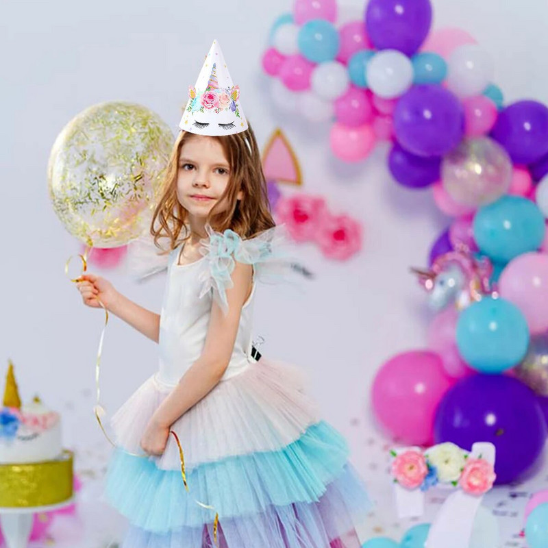 6 bucăți/lot Capace de hârtie pentru petrecere cu unicorn Pălării cu unicorn pentru copii Rechizite pentru petrecerea de la mulți ani pentru baby Shower pentru copii Favoruri pentru ziua de naștere