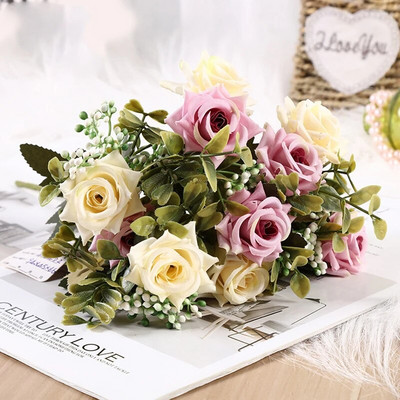 Prekrasna imitacija ruže božur Uvijena ruža Svileni cvijet DIY Home Garden Party Dekoracija vjenčanja Umjetno cvijeće Dekoracija doma