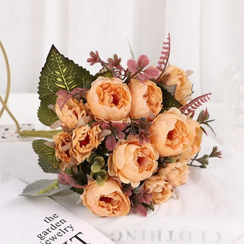 9 Heads Artificial Peony Flower Wedding Home Decoration Flower Home Wedding Bouquet Project Κηπουρική διακόσμηση