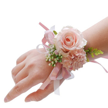 7CM Fresh Forest Eternal Angel Wrist Flower Сватбени принадлежности Външна сватба Булка Шаферка Копринен плат Изкуствено цвете