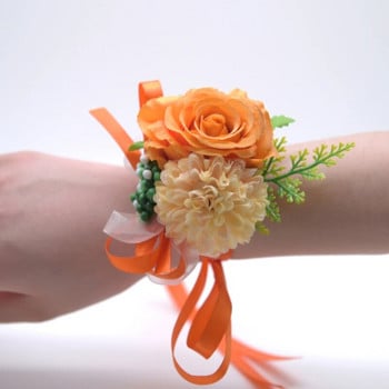 7cm Fresh Forest Eternal Angel Wrist Flower Wedding Supplies Εξωτερικός Γάμος Νύφη Παράνυμφος Μεταξωτό Ύφασμα Τεχνητό λουλούδι