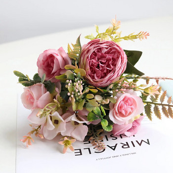 Λευκά Μεταξωτά Τεχνητά Τριαντάφυλλα Λουλούδια Φθινοπωρινή Διακόσμηση Σπίτι Γάμου Υψηλής Ποιότητας Μεγάλη Ανθοδέσμη Πολυτελής ψεύτικη λουλουδοσυνθεση Μαζική