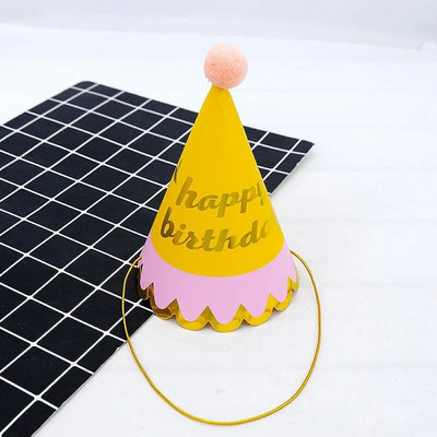 Vaikų gimtadienio kepuraitės Dekoras Vaikams naujagimiams Vaivorykštė „Pasidaryk pats“ mielas blizgantis numeris popierinis vakarėlis kepuraitės gimtadienio šydu kepuraitės kūdikių dušas