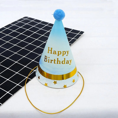 Vaikų gimtadienio kepuraitės Dekoras Vaikams naujagimiams Vaivorykštė „Pasidaryk pats“ mielas blizgantis numeris popierinis vakarėlis kepuraitės gimtadienio šydu kepuraitės kūdikių dušas